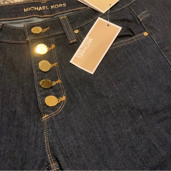 NWT Michael Michael Kors Selma Flare Indigo Wash Jeans 2 - Picture 3 of 7